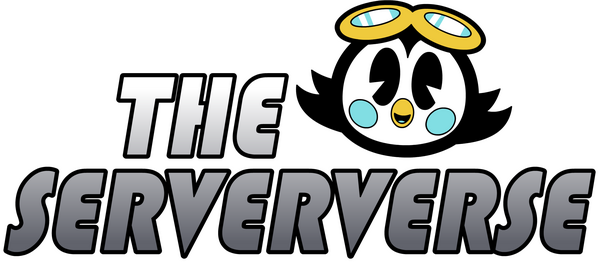 Gray text reading "The Serververse". Above features the Daydreaming Birdie, this artist's mascot who resembles a black and white bird with yellow goggles.